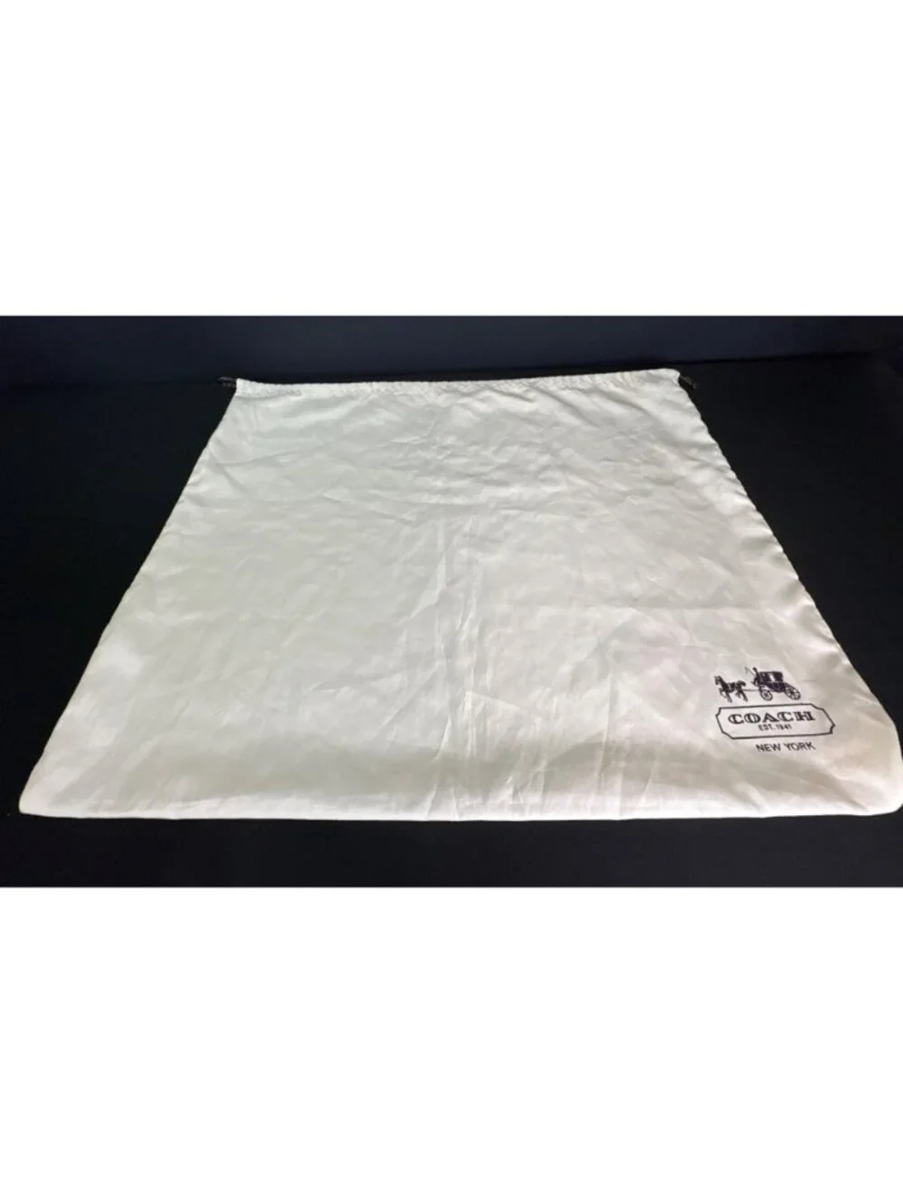 Coach Satin Dust Bag Drawstring Cream Ivory Storage Handbag Protection 19
